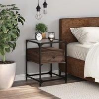 Bedside Cabinet Brown Oak 40x40x55 cm Engineered Wood