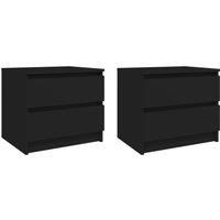 Bed Cabinets 2 pcs Black 50x39x43.5 cm Engineered Wood