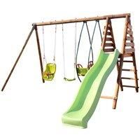 SOULET Colza Wooden Swing Set with Slide x1 Baby Seat Swing x1 Swing x1 Seesaw