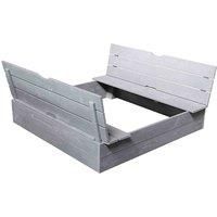 SOULET Garden Sand Pit Play Pit 1.2m x 1.2m Integrated Benches Contemporary Grey