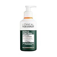 L/'Oréal Men Expert Derma Control Purifying Cleansing Gel for Oily & Blemish-Prone Skin, Salicylic Acid & Niacinamide Deep Cleanser, Removes Dead Skin Cells, Unclogs Pores, 260ml