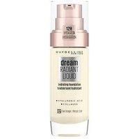 Maybelline Foundation, Dream Radiant Liquid Hydrating Foundation with Hyaluronic Acid and Collagen - Lightweight, Medium Coverage Up to 12 Hour Hydration - 33 Fresh Beige