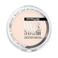 Maybelline Powder Foundation, Long-lasting 24H Wear, Medium to Full Coverage, Transfer, Water & Sweat Resistant, SuperStay 24H Hybrid Powder Foundation, 03