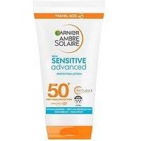 Garnier Ambre Solaire Mini Sensitive Hypoallergenic Sun Protection Cream SPF50+ 50 ml Travel Size
