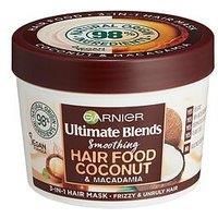 Garnier Hair Mask for Curly Hair | Coconut Hair Food by Garnier Ultimate Blends, 3-in-1: Conditioner, Hair Mask, Leave-in Hair Conditioner | 98 Percent Natural Origin | 390 ml