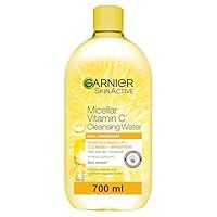 Garnier Micellar Vitamin C Water For Dull Skin 700ml, Brightening & Glow-Boosting Face Cleanser & Makeup Remover