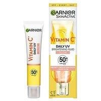 Garnier Vitamin C Daily UV Brightening Fluid Sheer Glow, SPF50+, Prevents + Corrects Sun Damages + Evens Skin tone, Face & Neck, For all skin types, Cruelty-Free, Vegan, 40ml