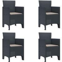 Garden Chair Set of 4 Anthracite, Taupe Polypropylene Resin