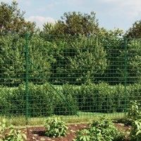 Wire Mesh Fence with Flange Green 2x10 m