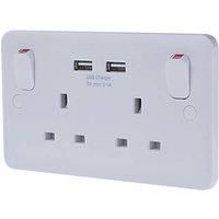 Schneider Electric White Usb Socket, 2 X 2.1A Usb