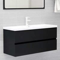 Sink Cabinet Black 100x38.5x45 cm Engineered Wood