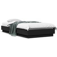 Bed Frame without Mattress with LED Lights Black 100x200 cm