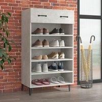 Shoe Cabinet Concrete Grey 60x35x105 cm Engineered Wood