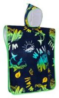 Kids' Surfing Poncho 110 To 135cm - 500 Vanlife - Blue
