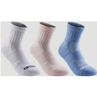 Kids' Mid Sports Socks Rs 500 Tri-pack - Pink/white/blue