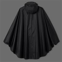 Unisex City Cycling Rain Poncho Waterproof Black Compact Decathlon