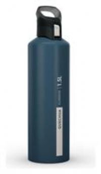 Aluminium Hiking Flask With Quick Opening Cap MH500 1.5 Litre Blue