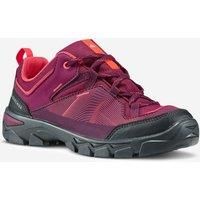 Kids' Velcro Hiking Shoes MH120 Low 35 To 38 - Purple