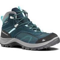 Womens Waterproof Mountain Walking Boots - MH100 Mid - Turquoise
