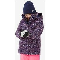 Decathlon Girls' P 550 Ski Jacket - Blue Leopard Print