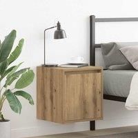 Wall-Mounted Bedside Cabinet Artisan Oak 38x34x40 cm