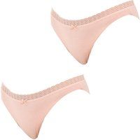 Dim Women/'s Pack 2 bragas de algodón elástico Multicolor Ropa Interior, Nude, L