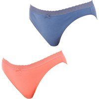 DIM Pack-2 Eco Panties with Matching Interior Lining D09AJ Women/'s Sustainable and Comfortable Design for Everyday Coral-Blue