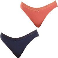 Dim Women/'s Pack 2 bragas de algodón elástico Multicolor Ropa Interior, Blue/Pink, XXL