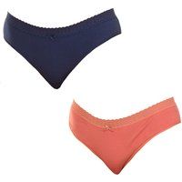 Dim Women/'s Pack 2 bragas de algodón elástico Multicolor Ropa Interior, Blue/Pink, XXL