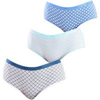 Dim Women/'s Les Pockets Coton Couleurs & Motifs x3 Swim Trunks, Lot Geo Blues, 34/36 (Pack of 3)