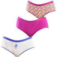 Dim Women/'s Les Pockets Coton Couleurs & Motifs x3 Briefs, Lot Viva Flores, 34-36 (Pack of 3)