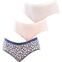 DIM Women/'s Les Pockets Cotton Colours & Patterns x3 Boxer, Pink/White/Grey, S