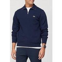 Mens Lacoste Quarter Fleece Zip Top Long Sleeve New