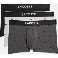 Lacoste Men/'s 5H3411 Boxer Shorts, Noir/Bitume Chine-Argent, XXL (Pack of 3)