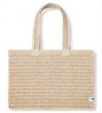 Burberry Goddess Crocheted Open Weave Natural Paper Straw Tote  Shoulder Bag