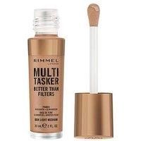 Rimmel Multi Tasker Better Than Filters, 3 in 1 skin primer, glow booster, and highlighter for a natural smooth glow, Infused with Vitamins C, Vegan & Cruelty-Free, 005 Medium