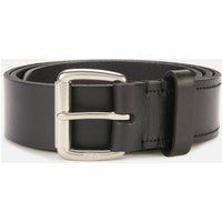 Polo Ralph Lauren leather belt in black with silver foil logo