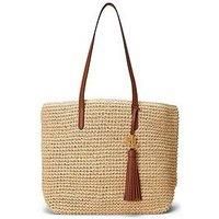 Lauren Ralph Lauren  STRAW TOTE-TOTE-MEDIUM  women's Shoulder Bag in Beige