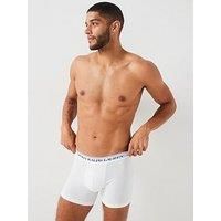 3 Pack White Plain Cotton Stretch Longer Leg Boxer Briefs Men's Small - Ralph Lauren