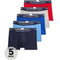 Polo Ralph Lauren Men's 5 Pack Trunk Boxer Shorts - Red/Grey/Blues - S