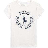Ralph Lauren Girls Graphic T-Shirt - Deckwash White/Navy