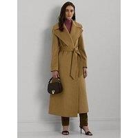 Lauren By Ralph Lauren Wool Wrap Coat - Brown
