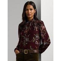 Lauren By Ralph Lauren Rushbe Long Sleeve Top - Red