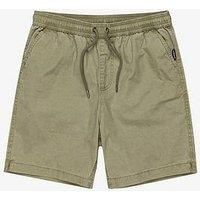 Quiksilver Boys Taxer Fixed Waist Plain Front Shorts - Beige