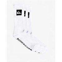 Quiksilver Mens 5 Crew Pack Crew Socks - White
