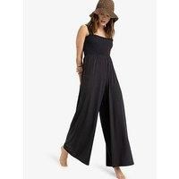 Roxy Womens Just Passing By Jumpsuit All-In-One - Black