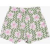 Roxy Girls Blue Ocean Floor Elastic Waist Shorts - Green