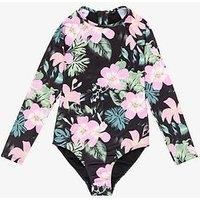 Roxy Kids Shadow Floral  Long Sleeve Rash Vest