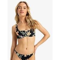 Roxy Womens Beach Classics Under-Wired Bra Bralette Separate Top Swimsuit - Black