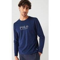 Polo Ralph Lauren Chest Logo Long Sleeve Loungewear Top - Navy